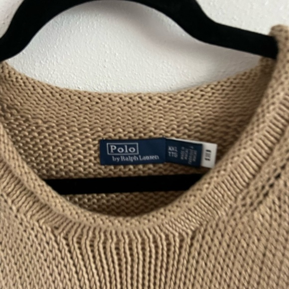 Polo Ralph Lauren Linen Cotton Tan Knit Sleeveless Crewneck Sweater Vest, XXL - Picture 3 of 5